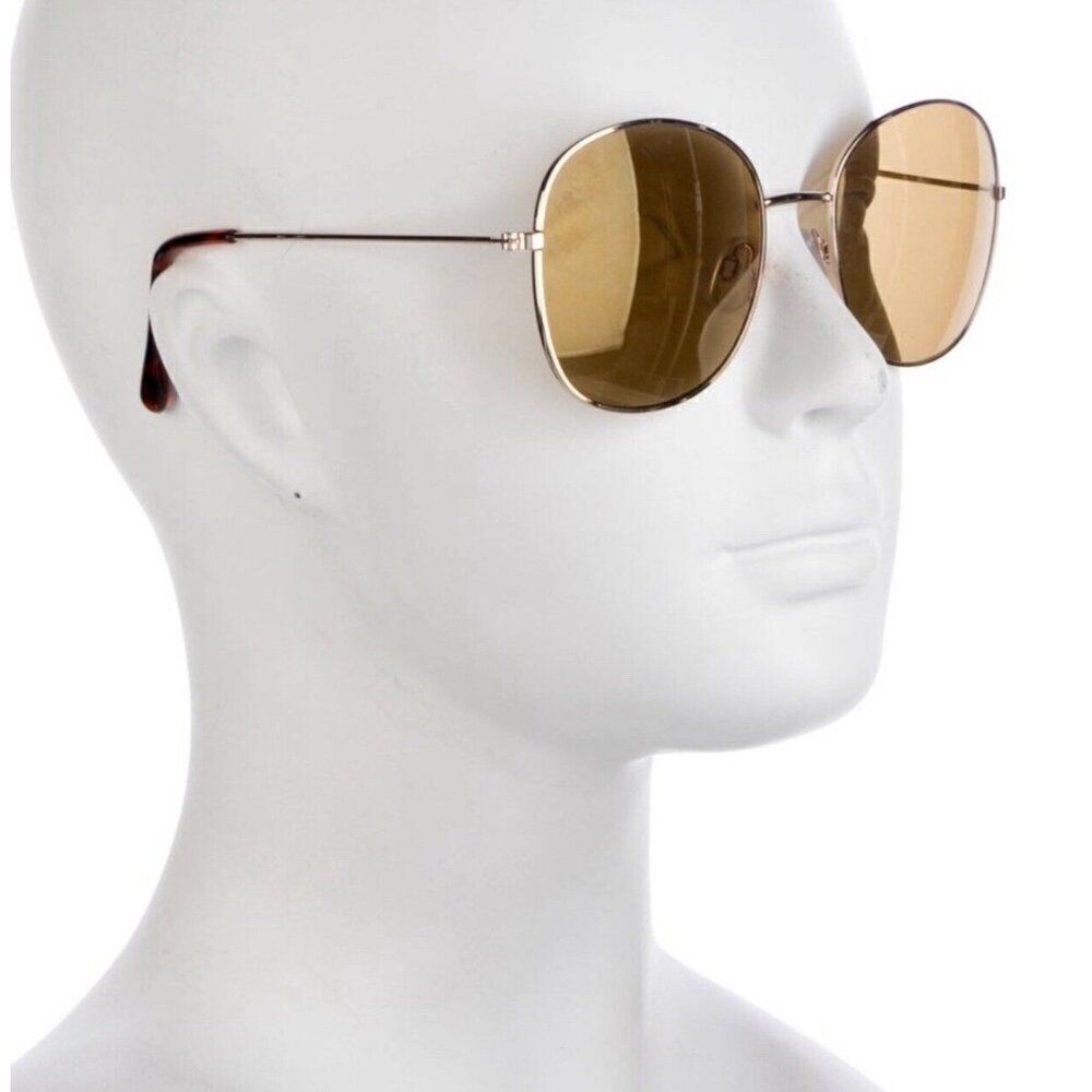 Halston Authentic Womens Brown Mirrored Square Tortoise Sunglasses #55